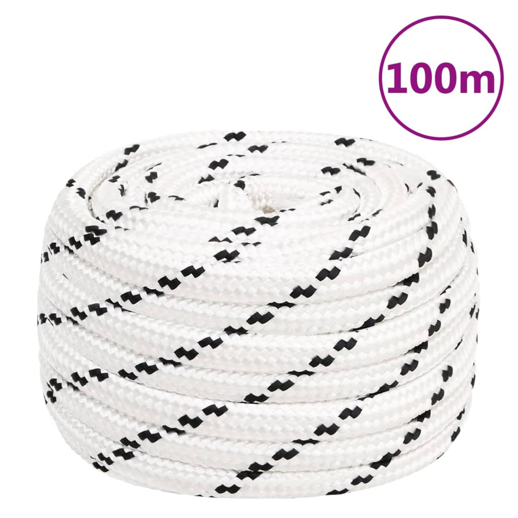 vidaXL Corde de bateau tressé Blanc 20 mmx100 m Polyester