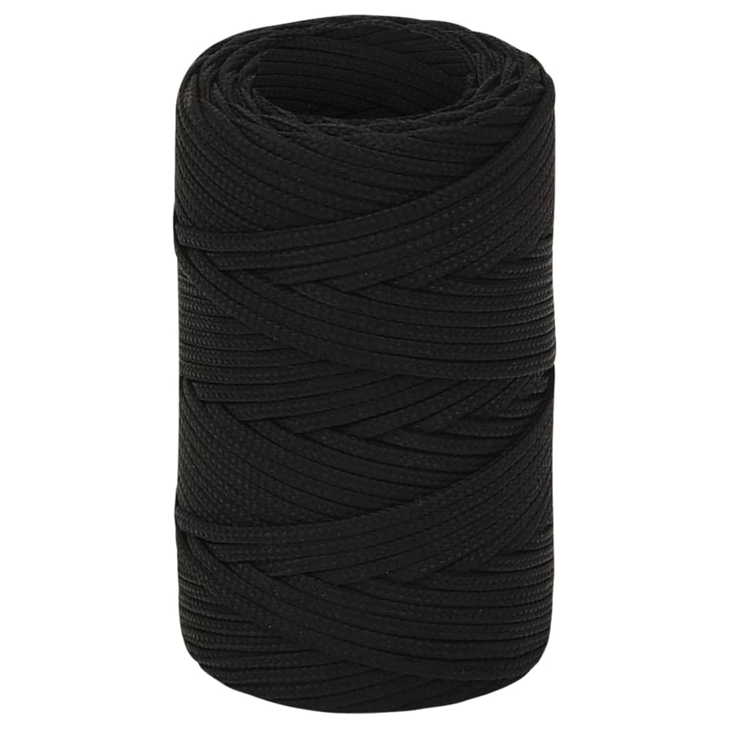 vidaXL Corde de travail Noir 2 mm 50 m Polyester