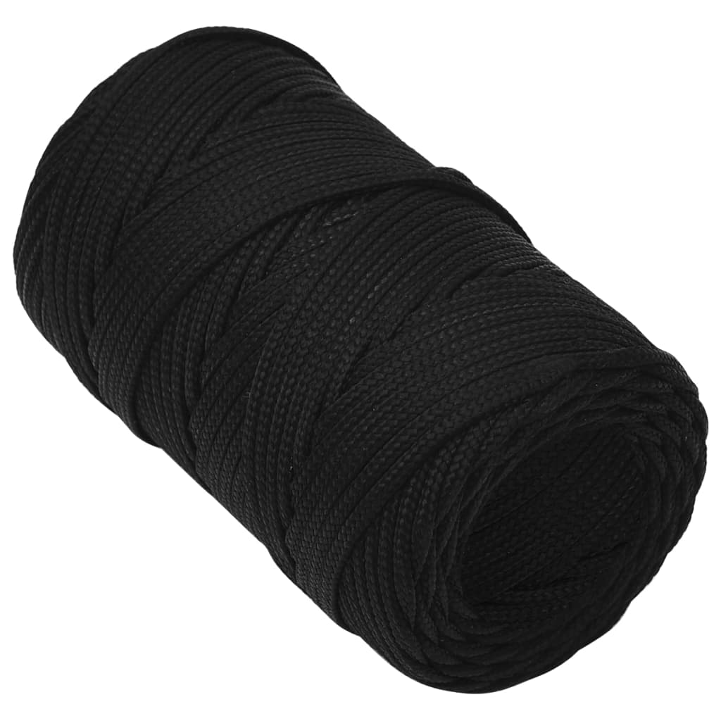 vidaXL Corde de travail Noir 2 mm 50 m Polyester