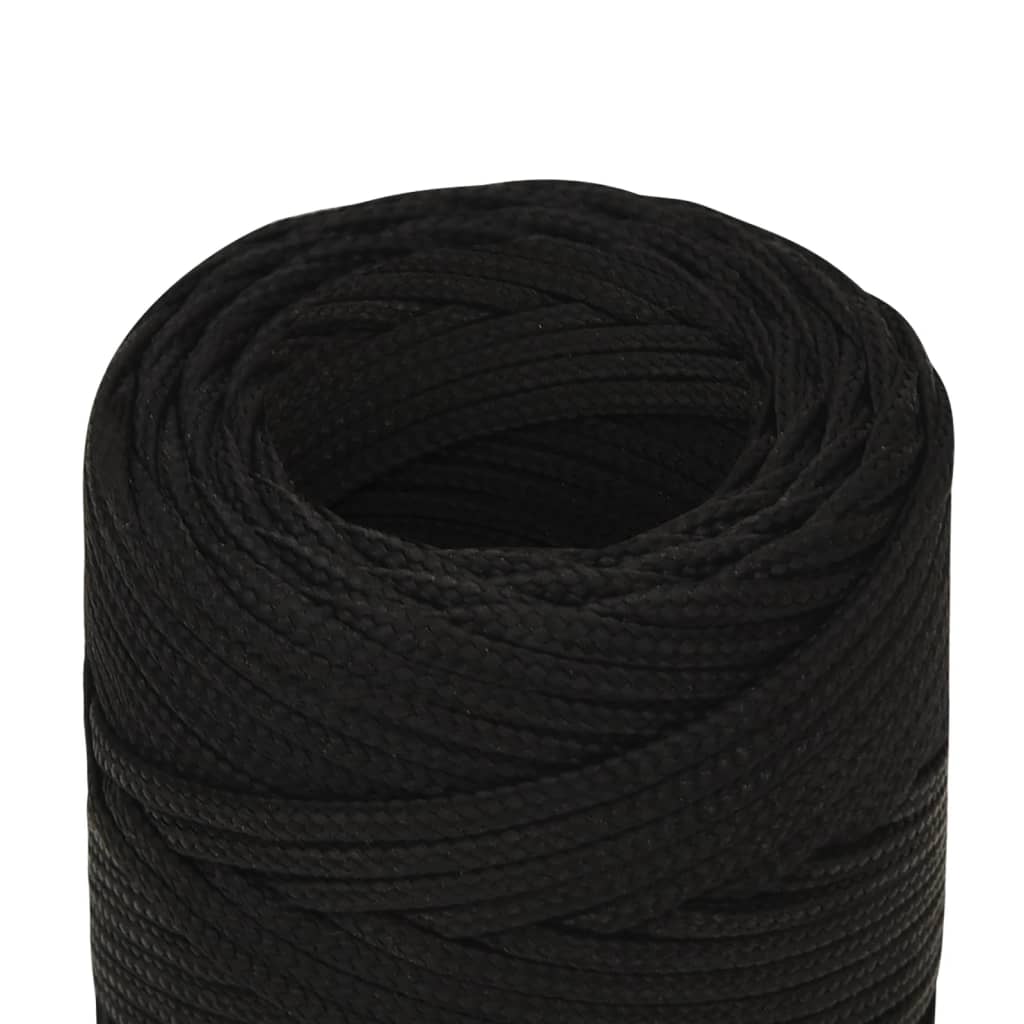 vidaXL Corde de travail Noir 2 mm 100 m Polyester