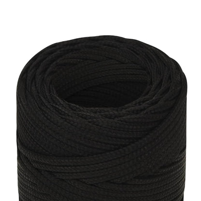 vidaXL Corde de travail Noir 2 mm 100 m Polyester