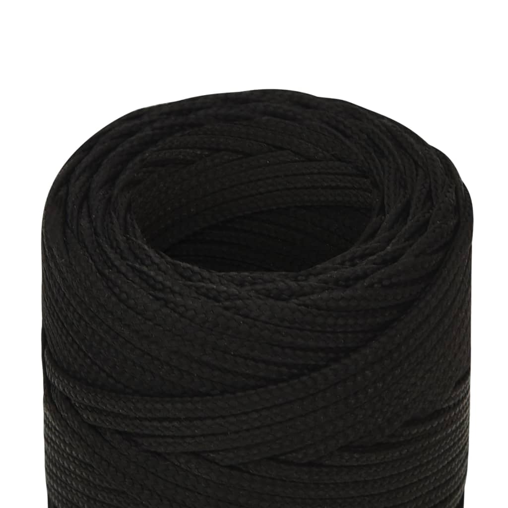 vidaXL Corde de travail Noir 2 mm 250 m Polyester