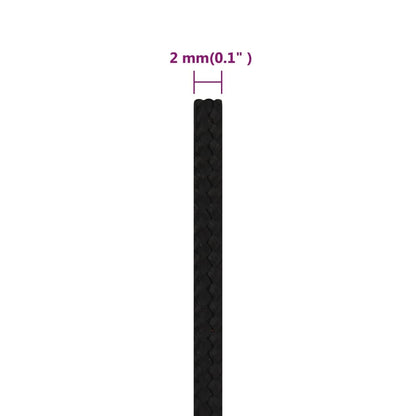vidaXL Corde de travail Noir 2 mm 250 m Polyester
