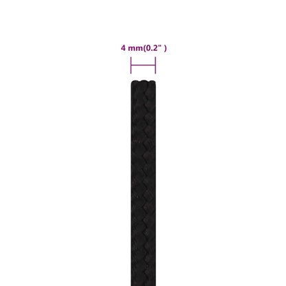 vidaXL Corde de travail Noir 4 mm 500 m Polyester