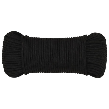 vidaXL Corde de travail Noir 5 mm 50 m Polyester