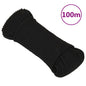 vidaXL Corde de travail Noir 5 mm 100 m Polyester