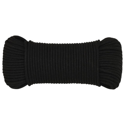 vidaXL Corde de travail Noir 5 mm 100 m Polyester