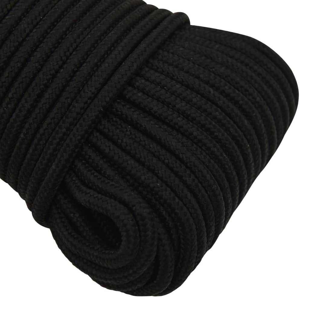 vidaXL Corde de travail Noir 5 mm 100 m Polyester