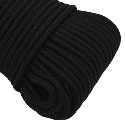 vidaXL Corde de travail Noir 5 mm 100 m Polyester