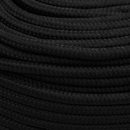 vidaXL Corde de travail Noir 6 mm 100 m Polyester