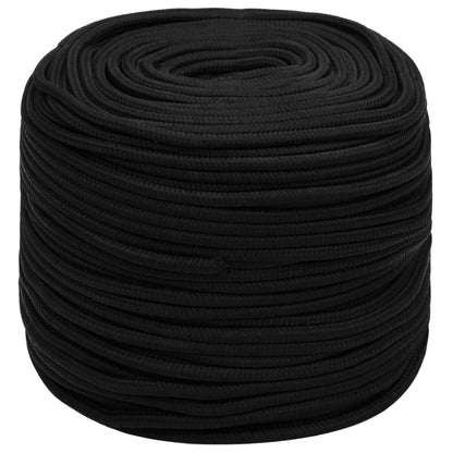 vidaXL Corde de travail Noir 10 mm 50 m Polyester