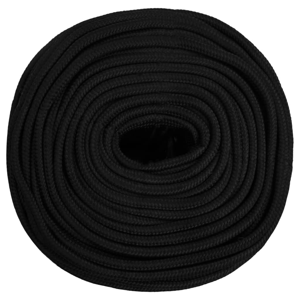 vidaXL Corde de travail Noir 10 mm 50 m Polyester