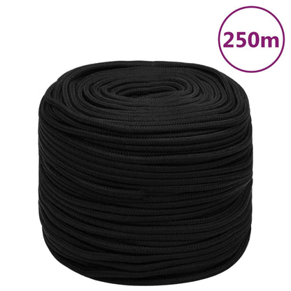 vidaXL Corde de travail Noir 10 mm 250 m Polyester