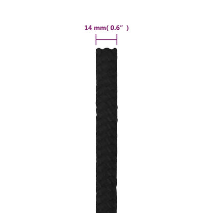 vidaXL Corde de travail Noir 14 mm 25 m Polyester