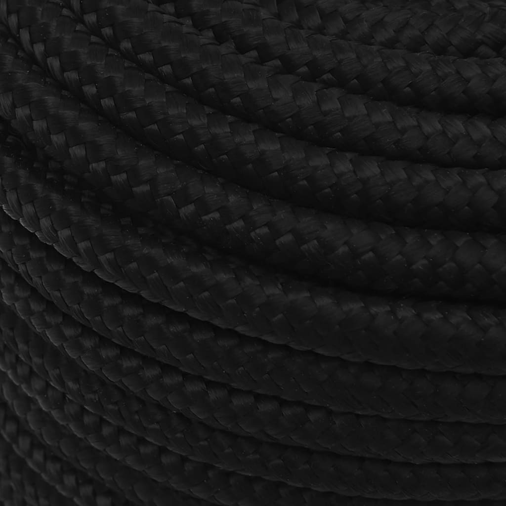 vidaXL Corde de travail Noir 14 mm 100 m Polyester