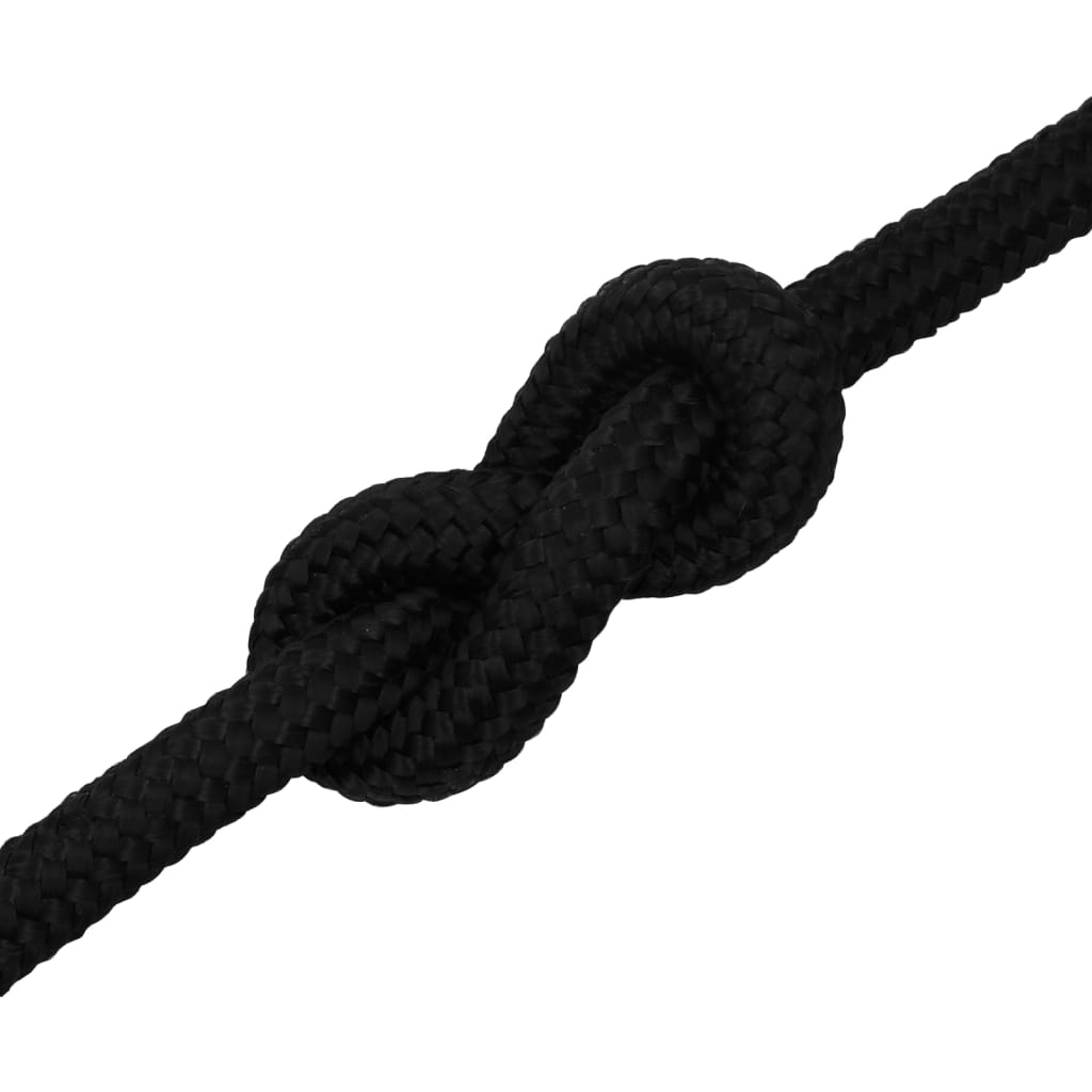 vidaXL Corde de travail Noir 20 mm 100 m Polyester