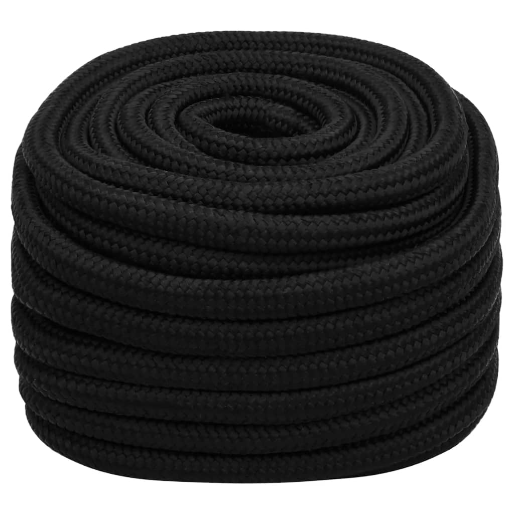 vidaXL Corde de travail Noir 25 mm 50 m Polyester
