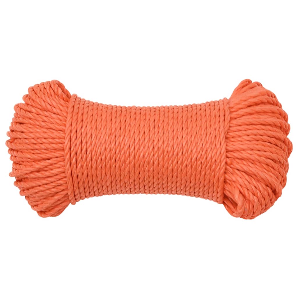 vidaXL Corde de travail Orange 3 mm 500 m Polypropylène