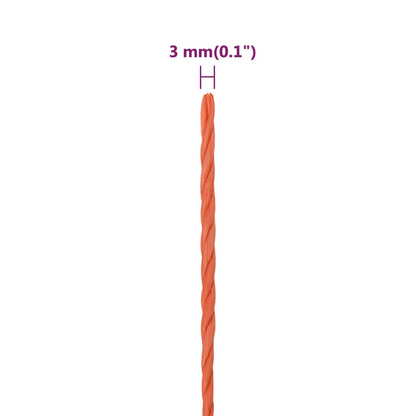 vidaXL Corde de travail Orange 3 mm 500 m Polypropylène