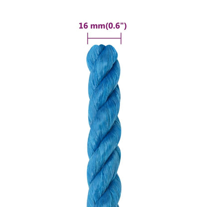 vidaXL Corde de travail Bleu 16 mm 50 m polypropylène