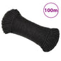 vidaXL Corde de travail Noir 3 mm 100 m polypropylène