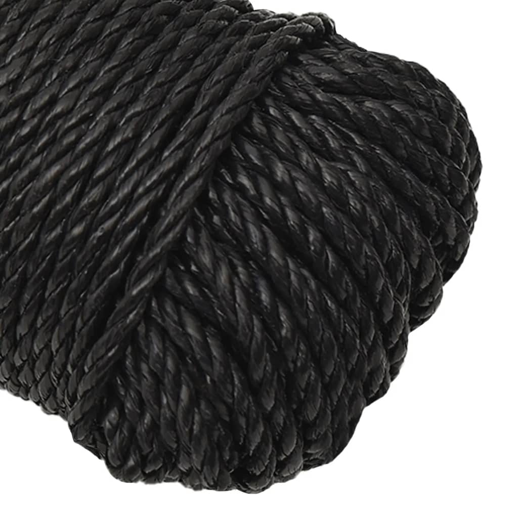 vidaXL Corde de travail Noir 3 mm 100 m polypropylène