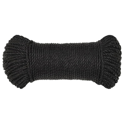 vidaXL Corde de travail Noir 6 mm 250 m polypropylène