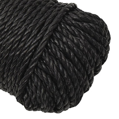 vidaXL Corde de travail Noir 6 mm 250 m polypropylène