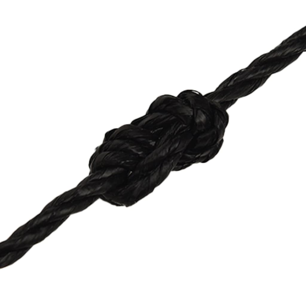 vidaXL Corde de travail Noir 6 mm 250 m polypropylène
