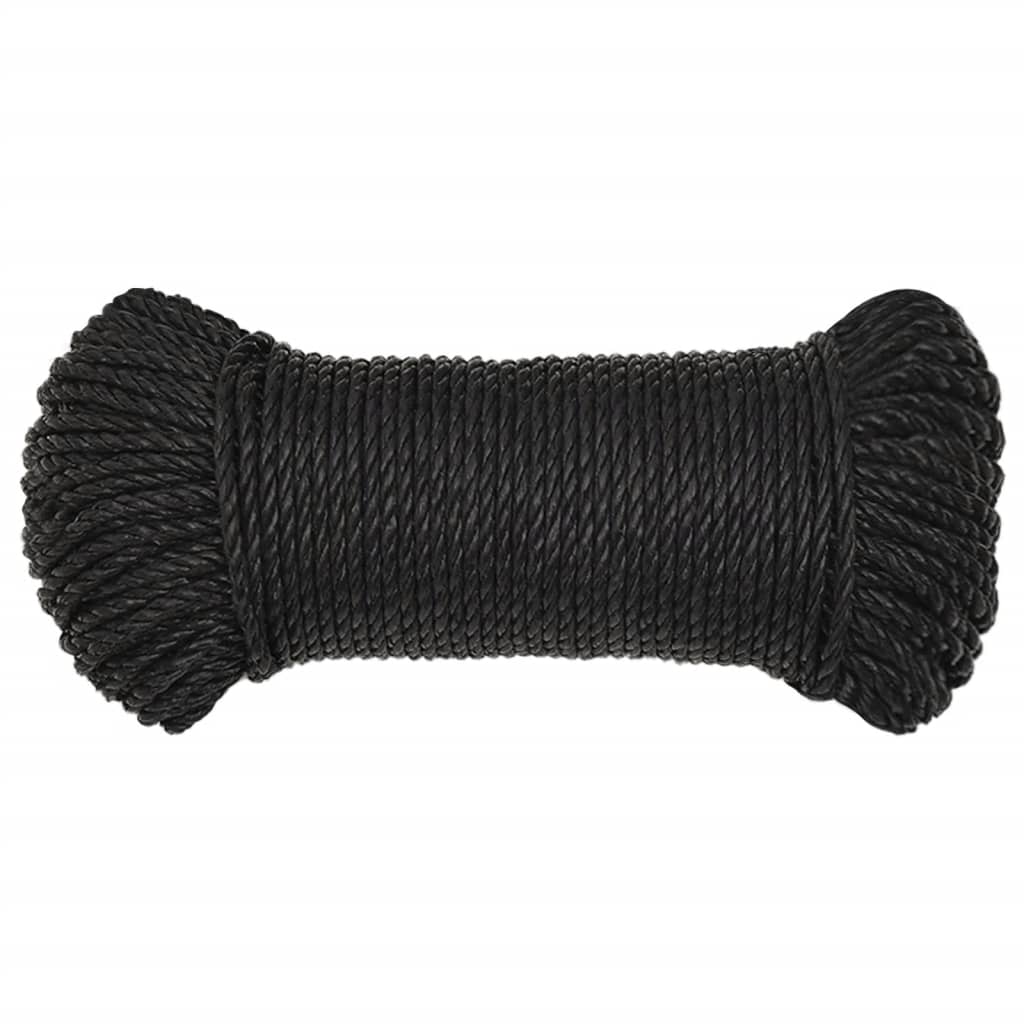 vidaXL Corde de travail Noir 6 mm 500 m polypropylène