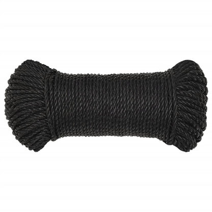 vidaXL Corde de travail Noir 6 mm 500 m polypropylène