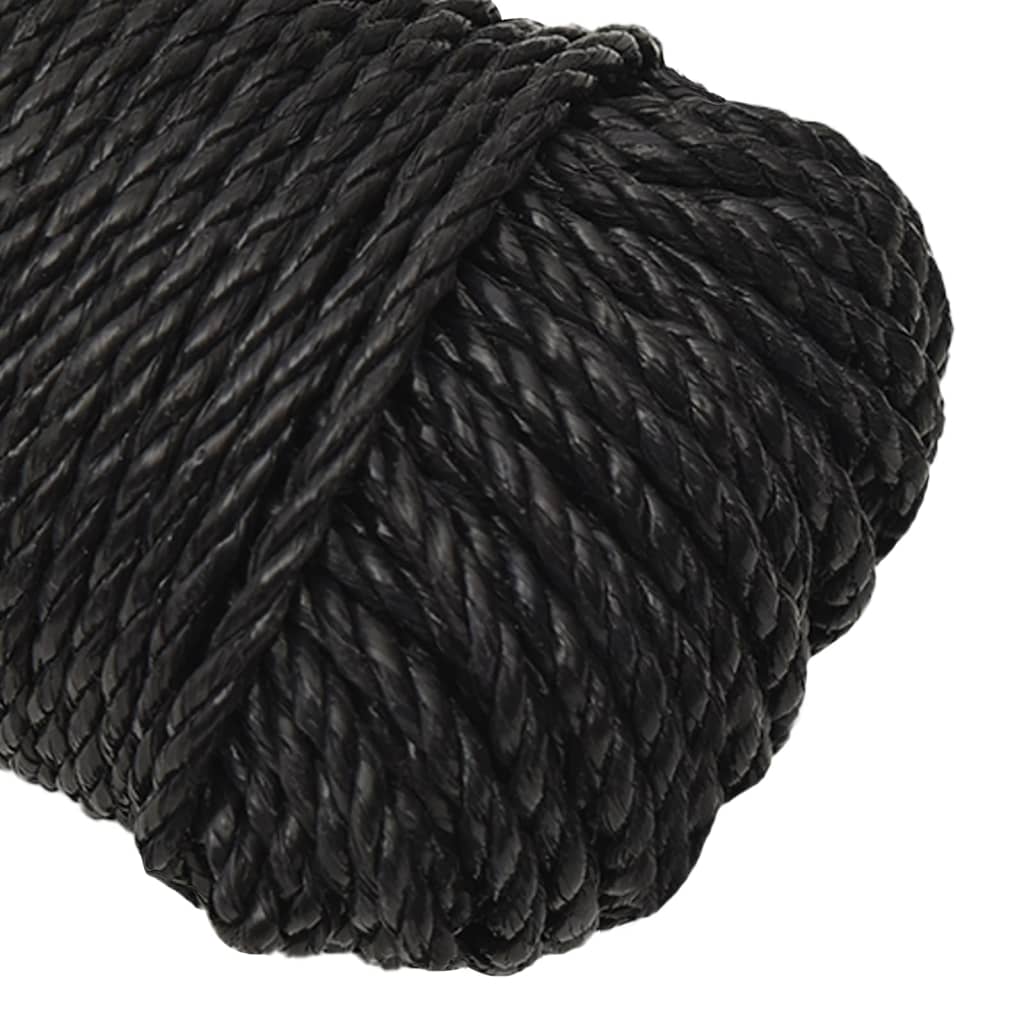 vidaXL Corde de travail Noir 6 mm 500 m polypropylène