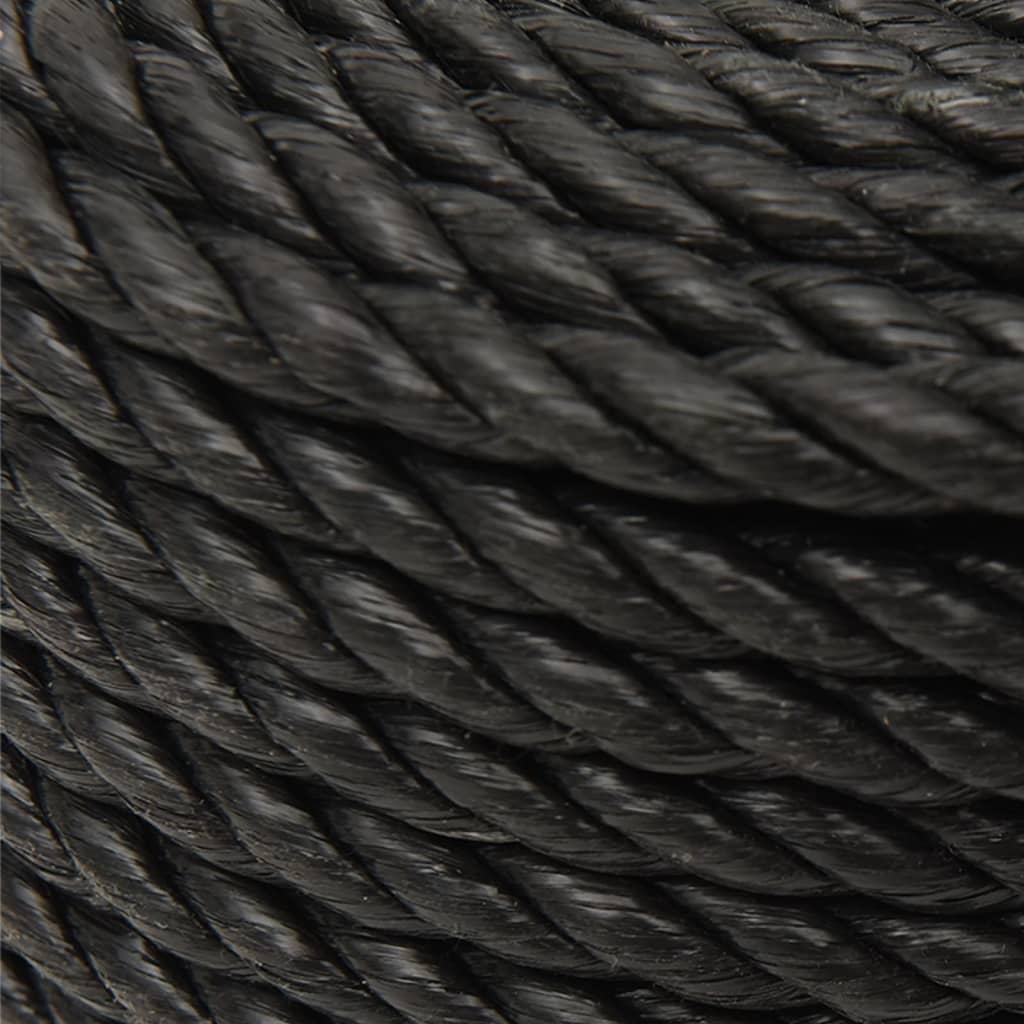 vidaXL Corde de travail Noir 12 mm 50 m polypropylène