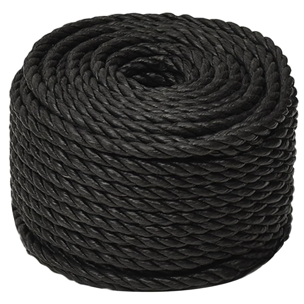 vidaXL Corde de travail Noir 14 mm 50 m polypropylène