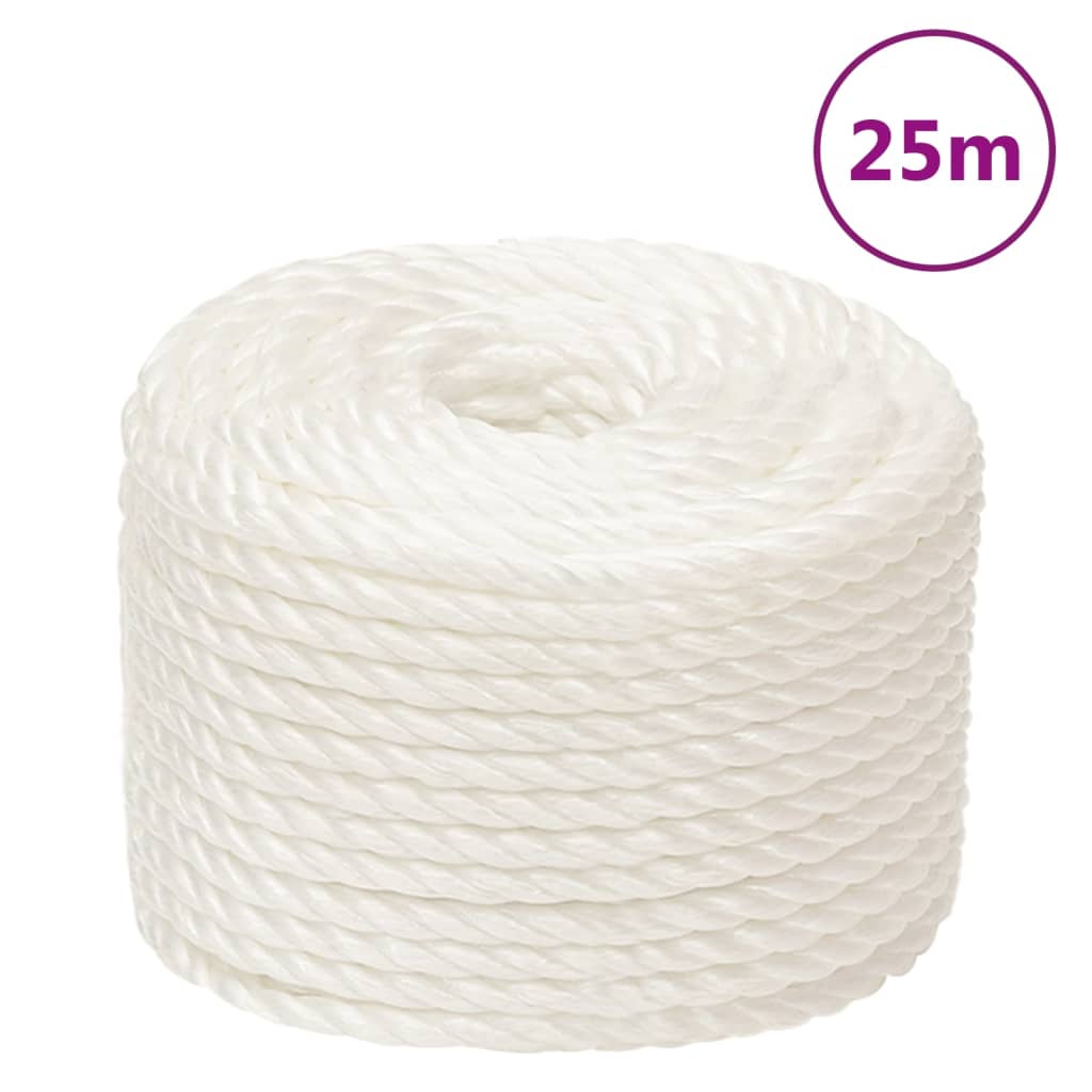 vidaXL Corde de travail Blanc 12 mm 25 m polypropylène