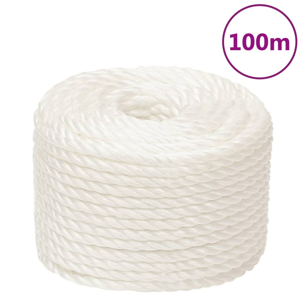 vidaXL Corde de travail Blanc 14 mm 100 m polypropylène