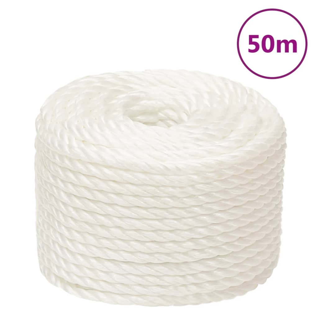 vidaXL Corde de travail Blanc 24 mm 50 m polypropylène