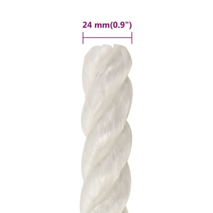 vidaXL Corde de travail Blanc 24 mm 50 m polypropylène
