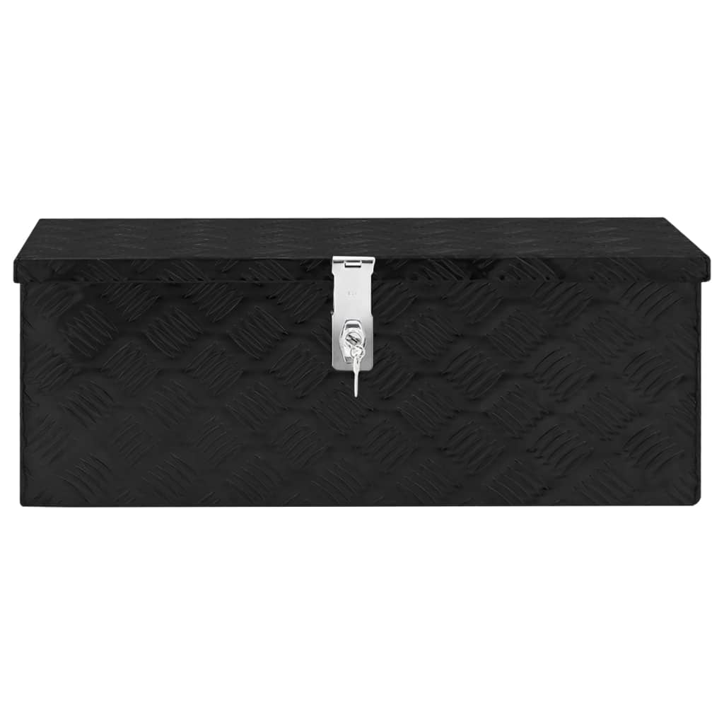 vidaXL Boîte de rangement Noir 70x31x27 cm Aluminium