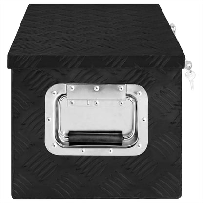 vidaXL Boîte de rangement Noir 70x31x27 cm Aluminium