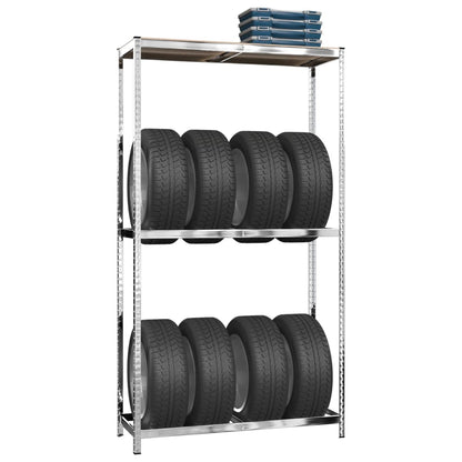vidaXL Porte-pneus à 2 niveaux Argenté 110x40x180 cm Acier