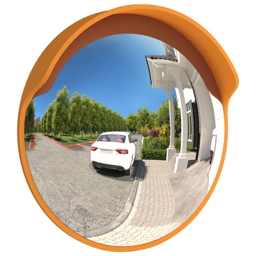 vidaXL Miroir de traffic convexe extérieur Orange Ø30 cm Polycarbonate