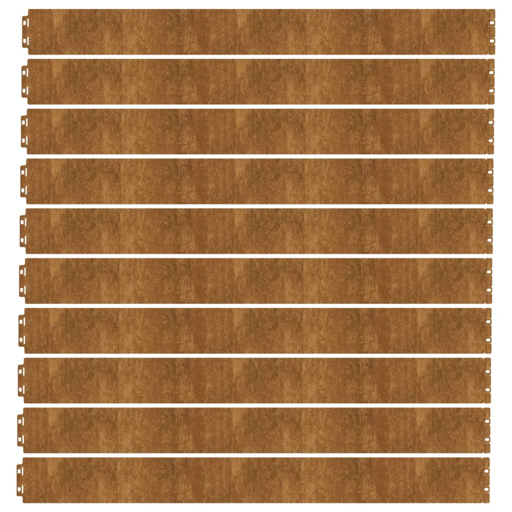 vidaXL Bordures de pelouse 10 pcs 10x103 cm acier corten flexible