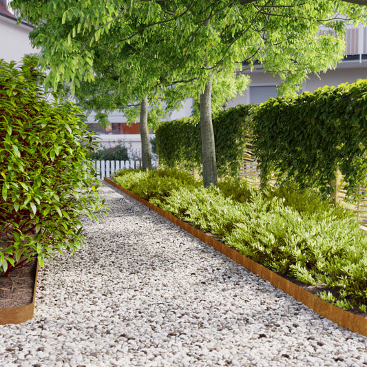 vidaXL Bordures de pelouse 50 pcs 10x103 cm acier corten flexible