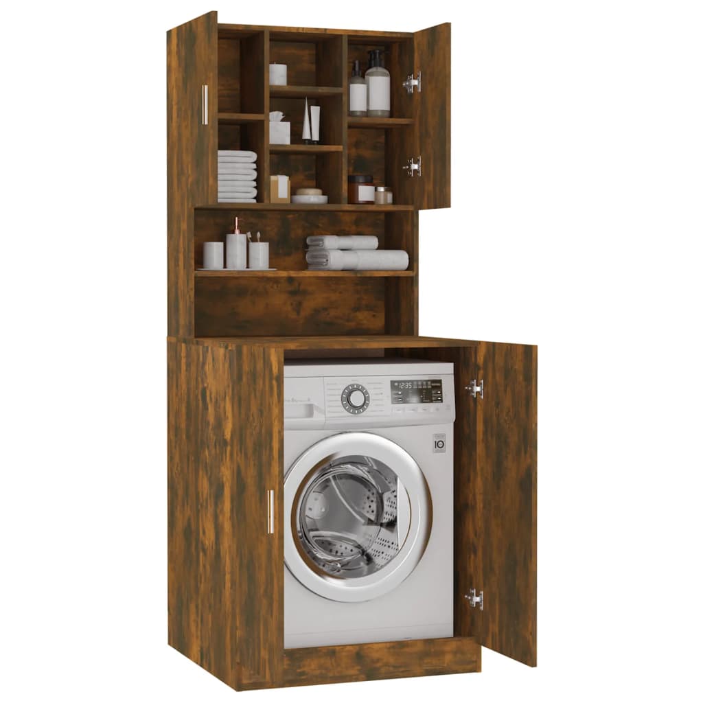 vidaXL Armoire de machine à laver Chêne fumé Bois d’ingénierie