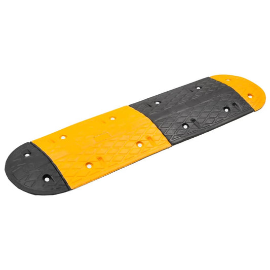 vidaXL Ralentisseur Jaune et noir 129x32,5x4 cm Caoutchouc