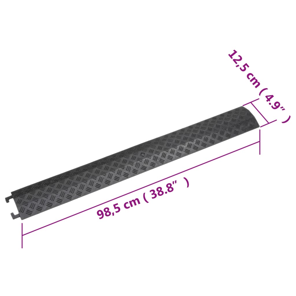 vidaXL Rampes de protection de câble 2 pcs 98,5 cm Noir