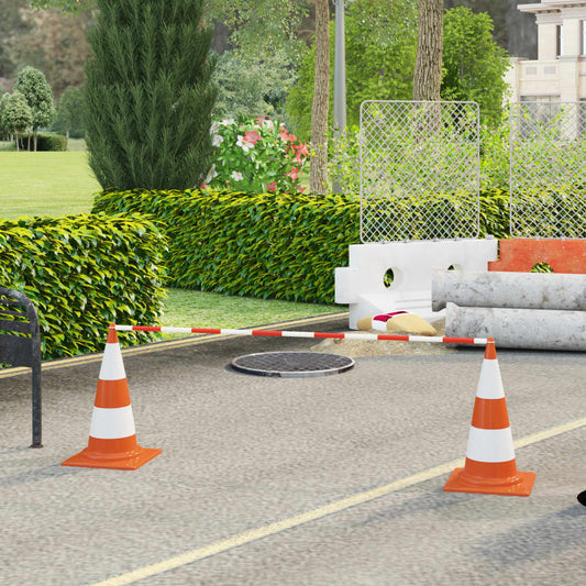 vidaXL Barres de cônes de circulation rétractables 10pcs ABS 116-197cm