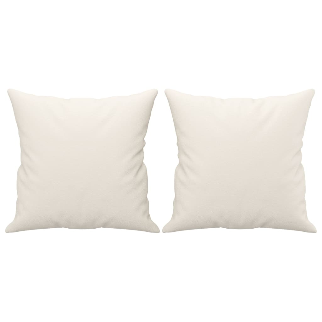 vidaXL Coussins décoratifs lot de 2 Crème 40x40 cm Similicuir