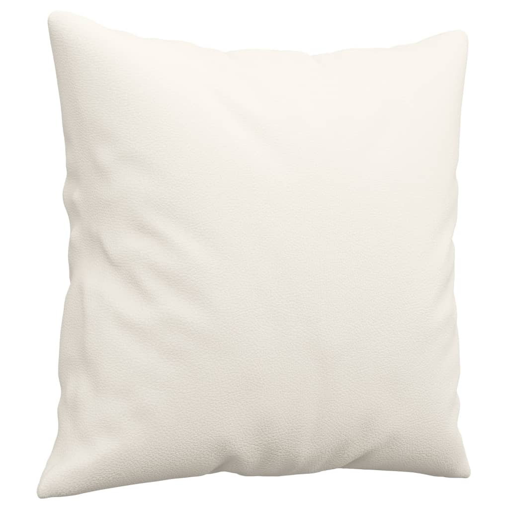vidaXL Coussins décoratifs lot de 2 Crème 40x40 cm Similicuir